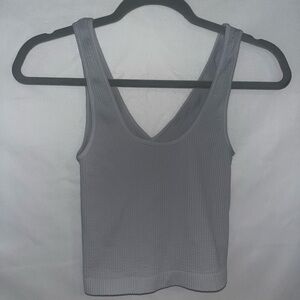 Gray Ribbed Tank Top NIkibiki one size